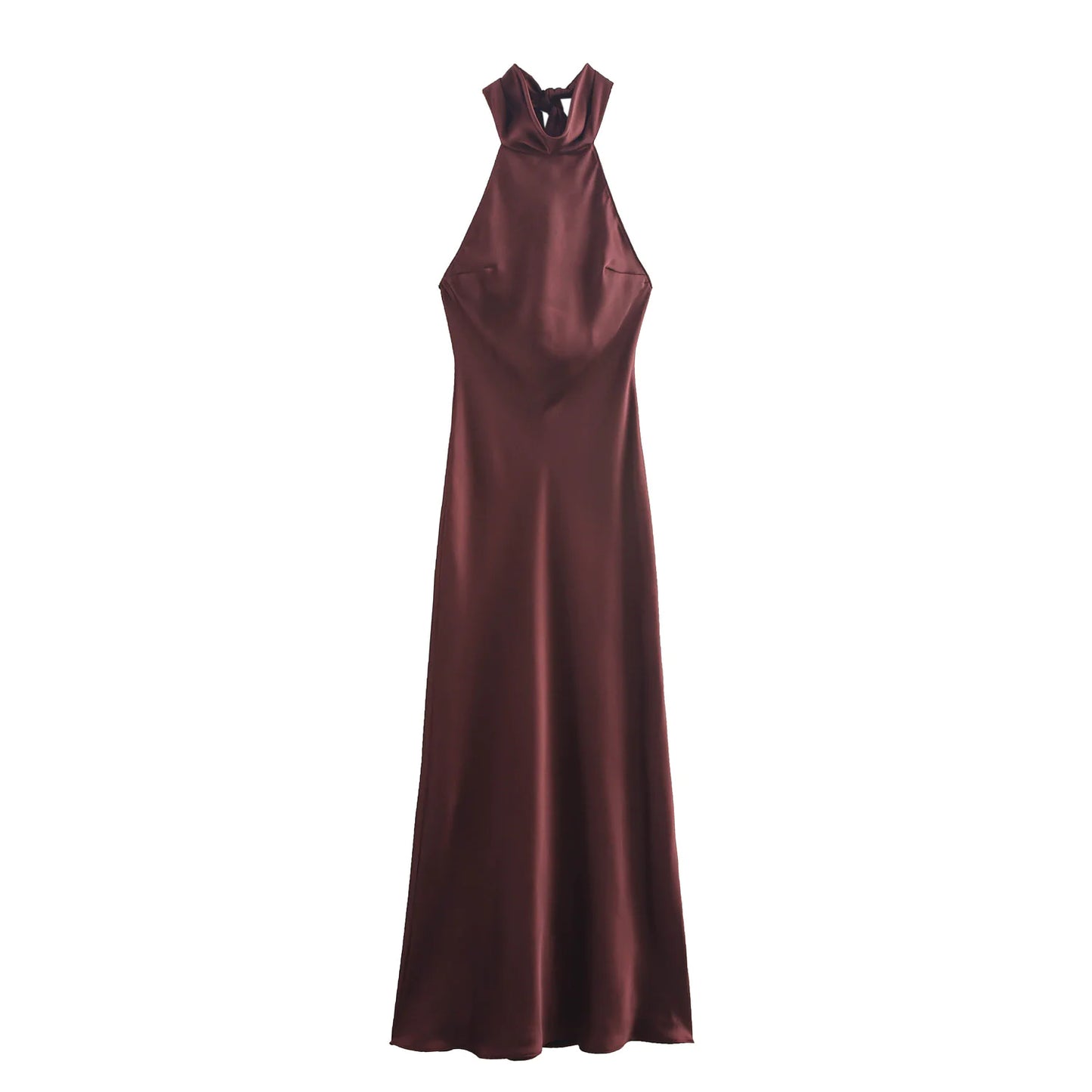 Silk Satin Backless Dress